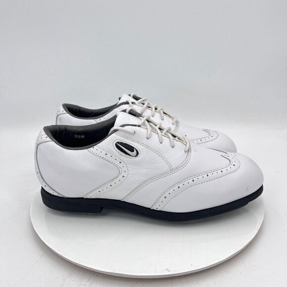 Nike Golf Wickie Last Men Size 9.5 970305 PA2 Triple White Leather Shoes - Picture 4 of 14